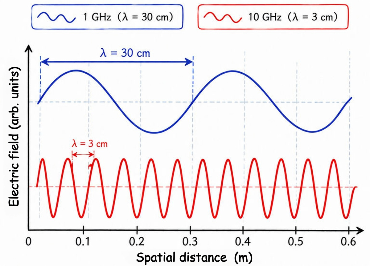 Figure 2.2 Electromagnetic wave wavelength diagram