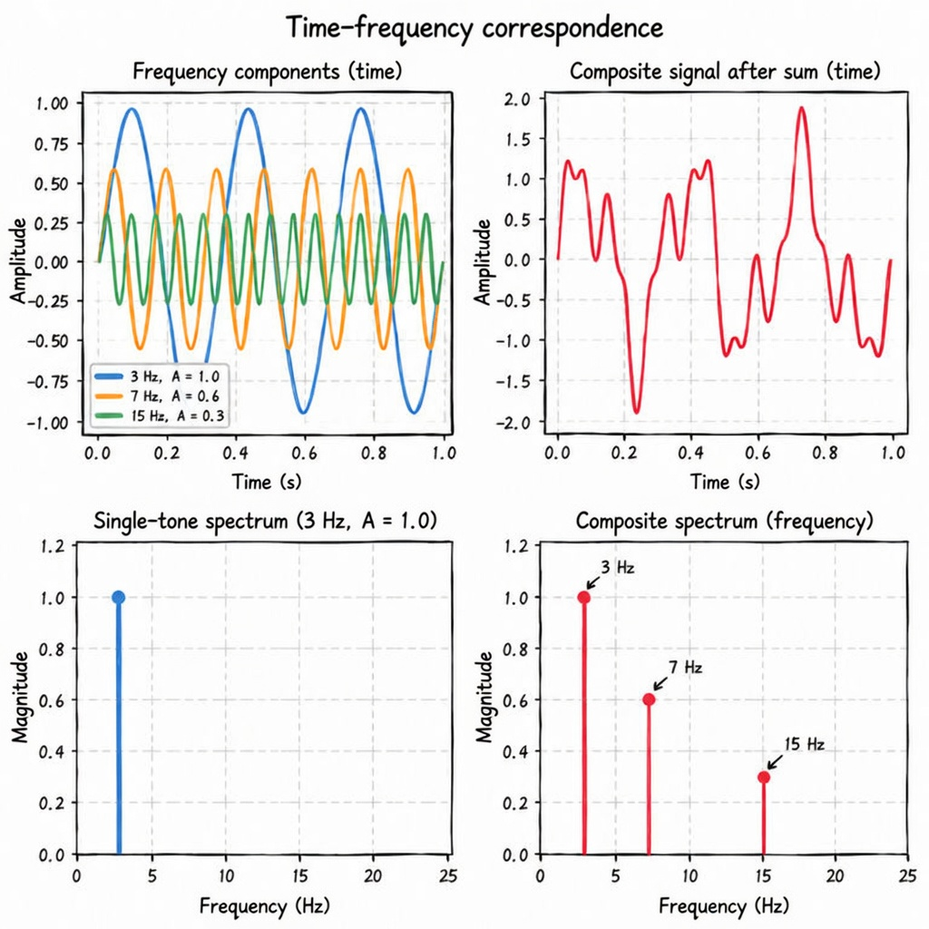 Figure 2.4 Correspondence between time domain and frequency domain