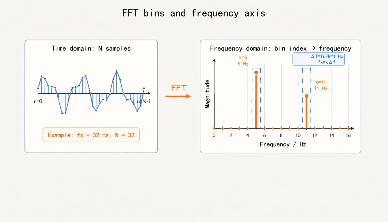Figure 2.5 FFT bins and frequency axis