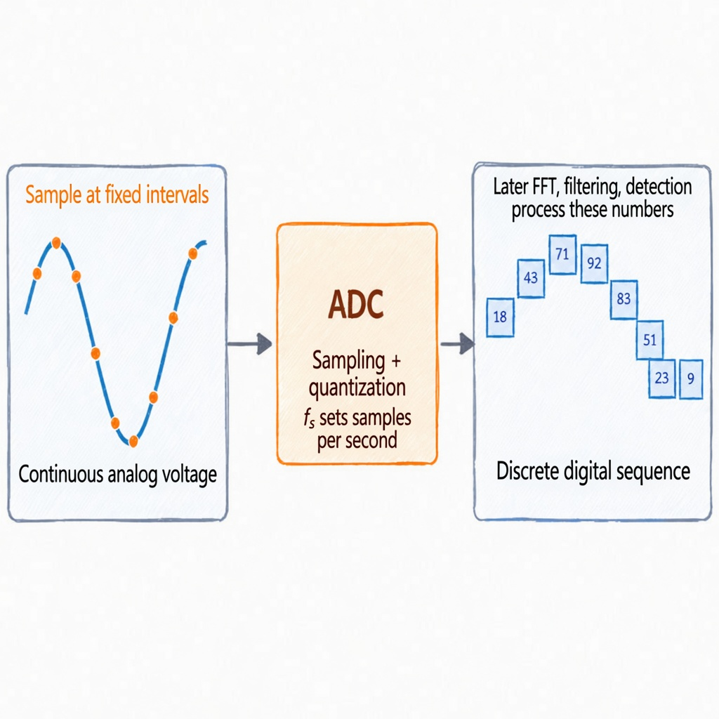 Figure 2.9 ADC converts continuous voltage into digital sequence