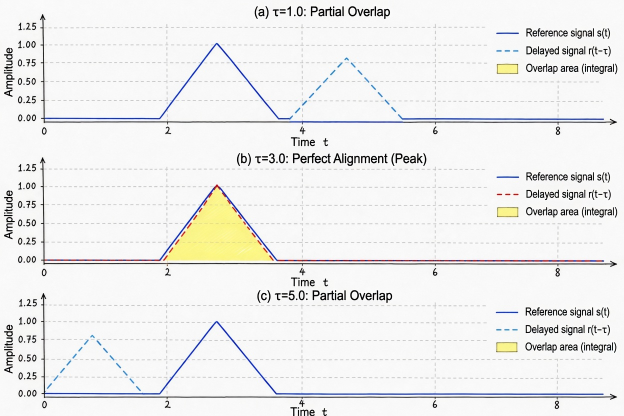 Figure 4.10 Continuous signal cross-correlation illustration