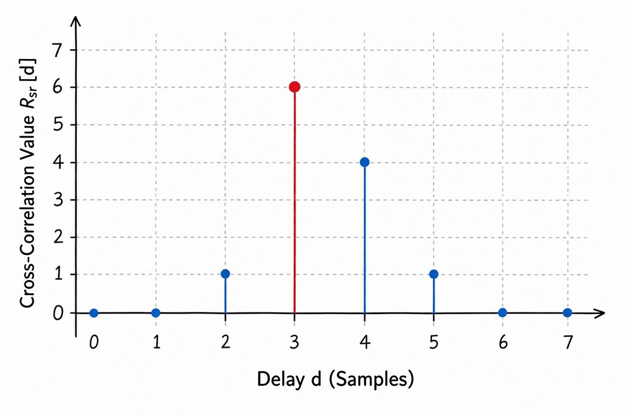 Figure 4.9 Discrete cross-correlation result