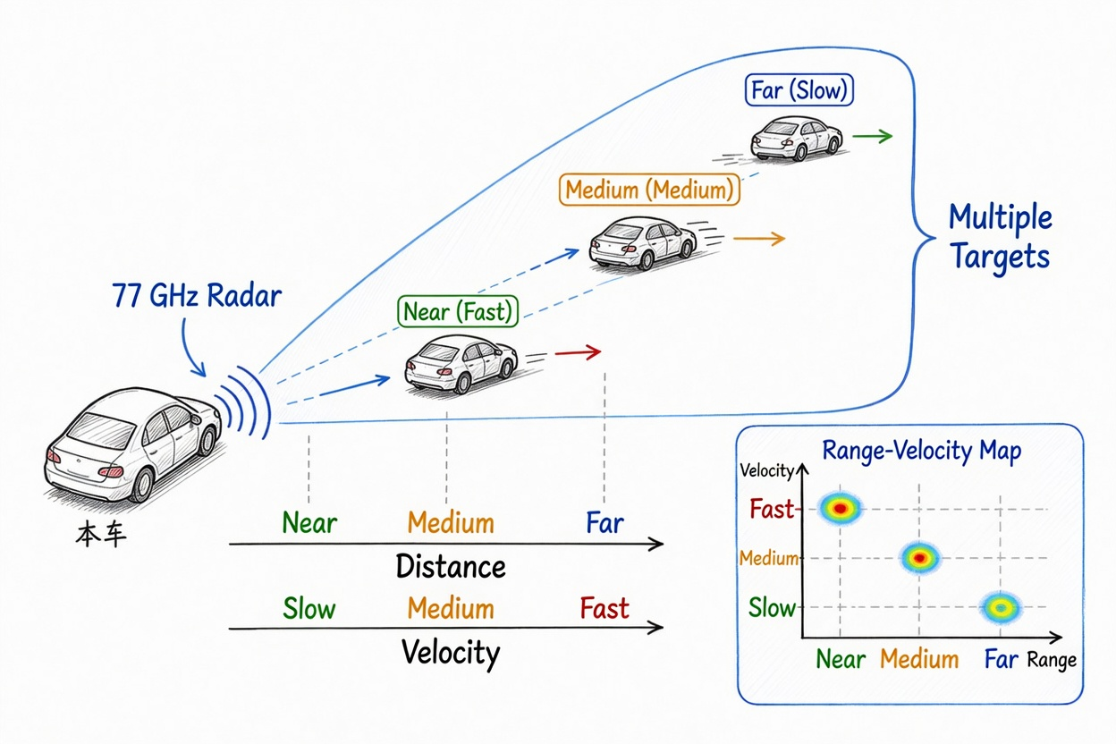 Figure 5.12 Automotive collision-avoidance radar schematic