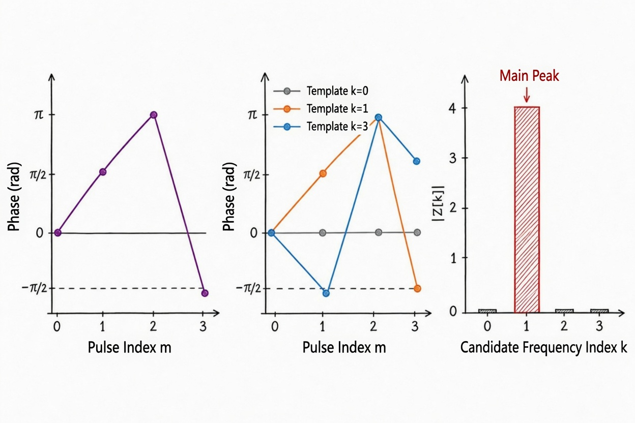 Figure 5.4 DFT matching to slow-time phase change rate