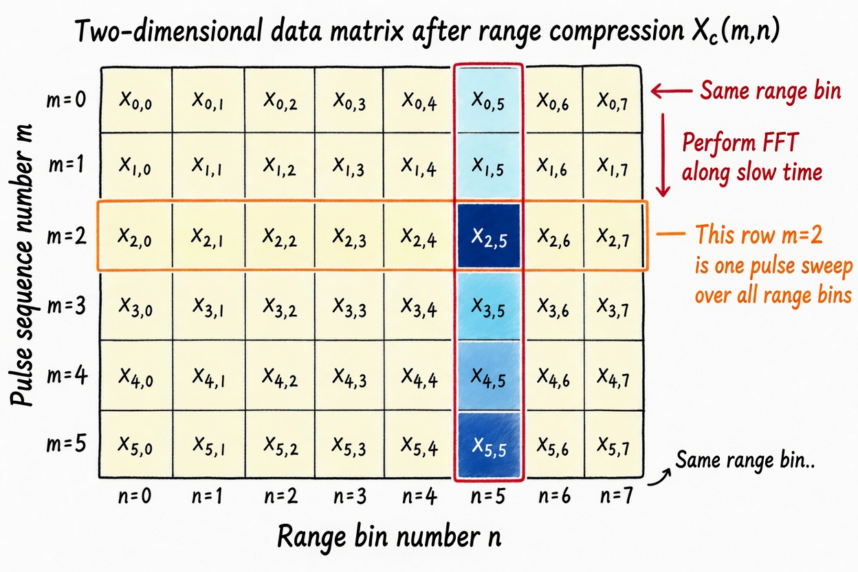 Figure 5.5 Two-dimensional data matrix after range compression