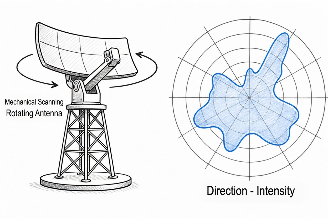 Figure 7.4 Mechanical scanning radar schematic