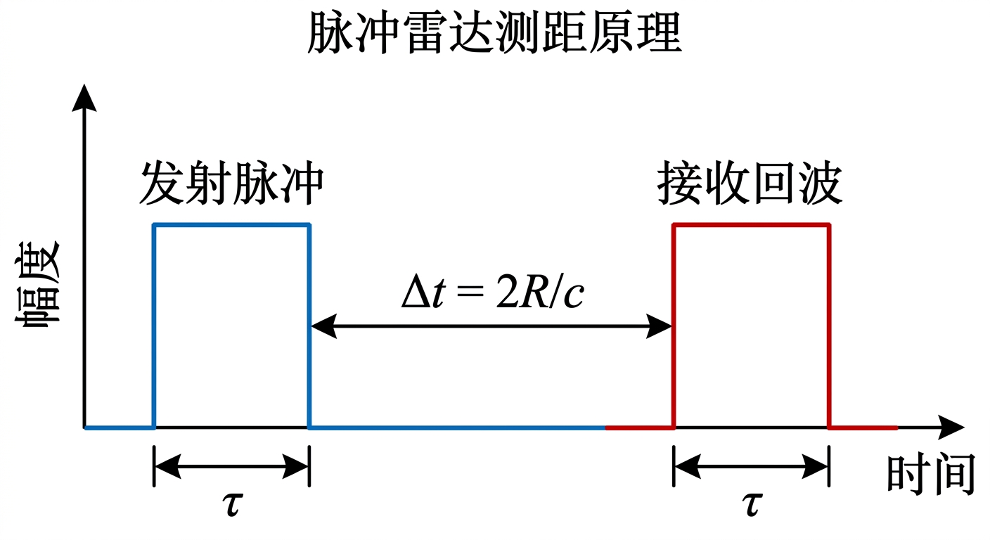 脉冲雷达测距示意图